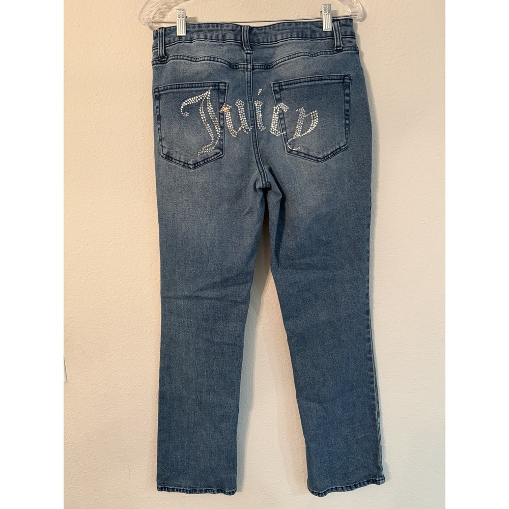 Juicy Couture Denim Women's Jeans Blue Medium Wash Straight Zip Button 5-Pocket